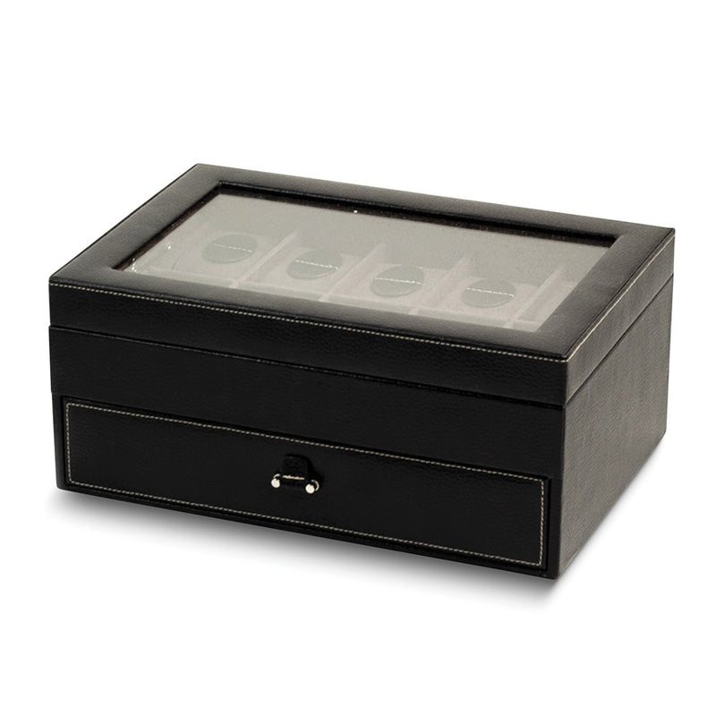 Black Leather 10-Watch Case