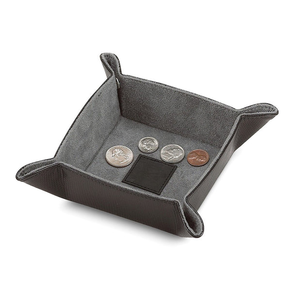 Black Snap Tray with Leather Center