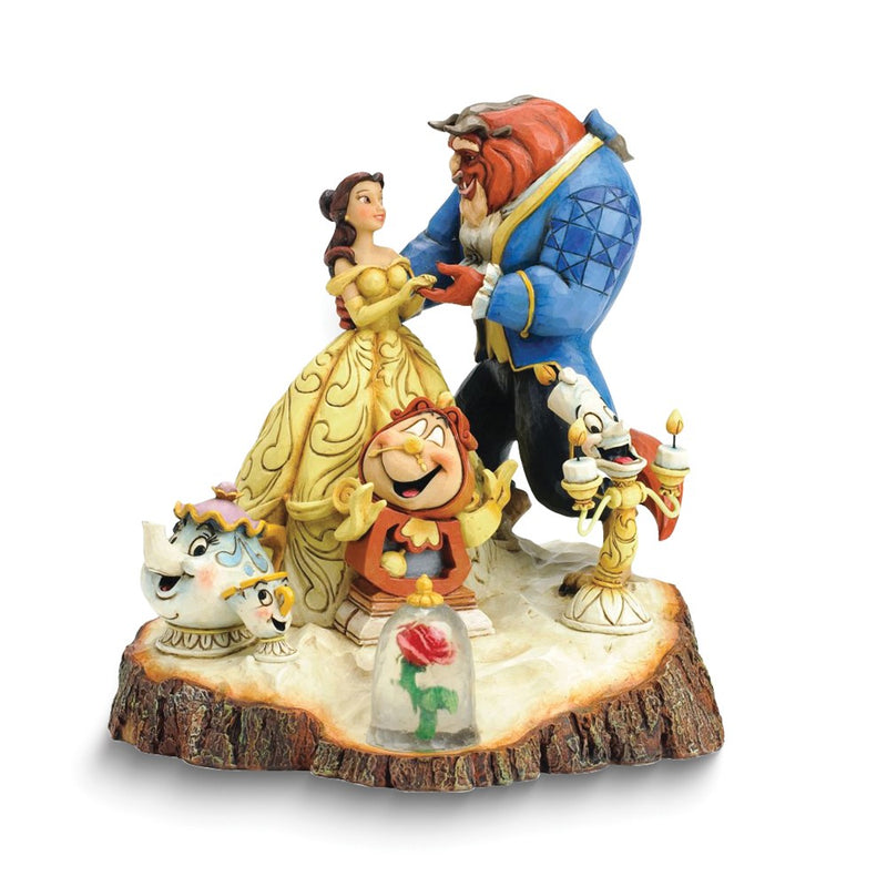 Disney Traditions by Jim Shore TALE AS OLD AS TIME Carved by Heart Beauty and the Beast Figurine