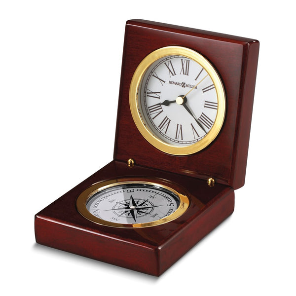 Howard Miller Pursuit Rosewood Finish Wood Hinged Clock/Compass