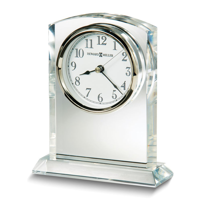 Howard Miller Flaire Arch Top Optical Crystal Quartz Table Clock