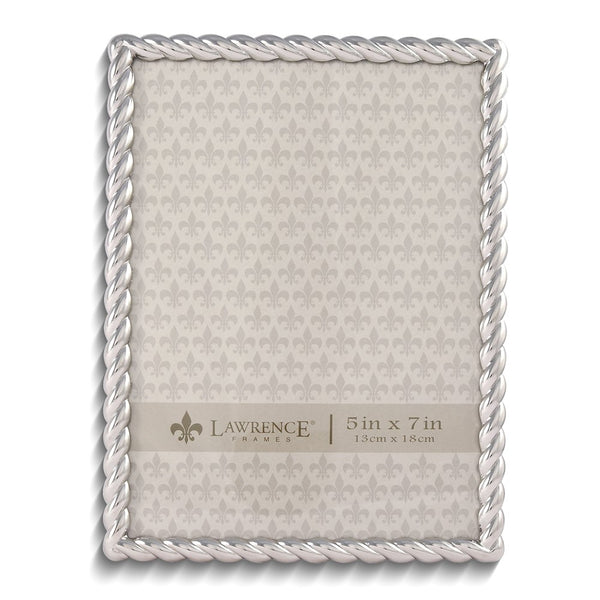 Silver-tone Rope 5x7 Metal Frame