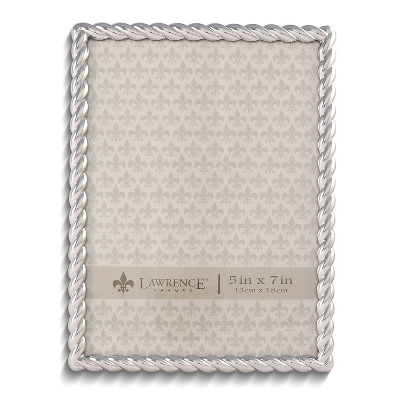 Silver-tone Rope 5x7 Metal Frame
