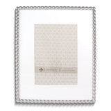 Silver-tone Rope 8x10 Metal Frame Matted for 5x7 Photo