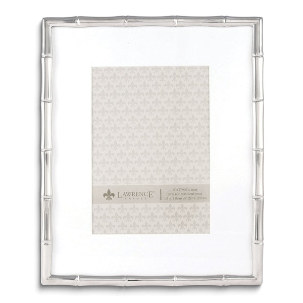 Silver-tone Metal Bamboo 8x10 Frame Matted for 5x7 Photo