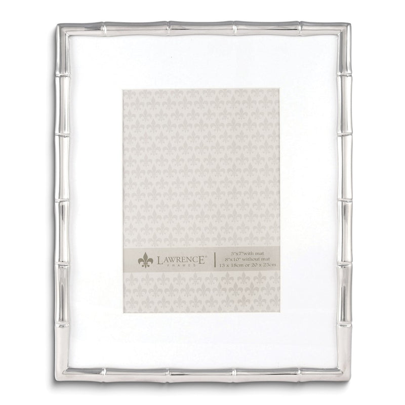 Silver-tone Metal Bamboo 8x10 Frame Matted for 5x7 Photo
