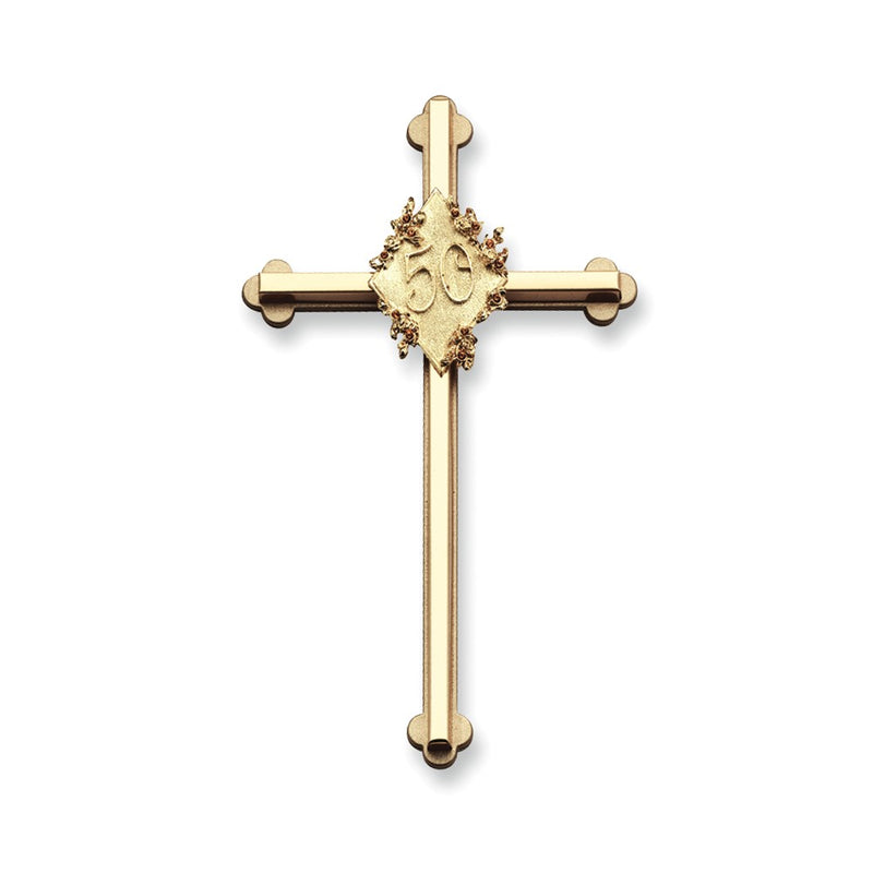 50th Anniversary Gold-tone Metal Wall Cross