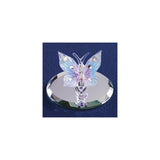 Blue Butterfly with Crystals Handcrafted Glass Figurine