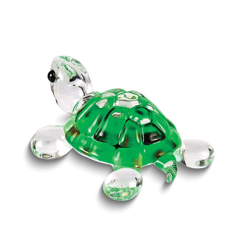 Green Turtle Handcrafted Glass Figurine
