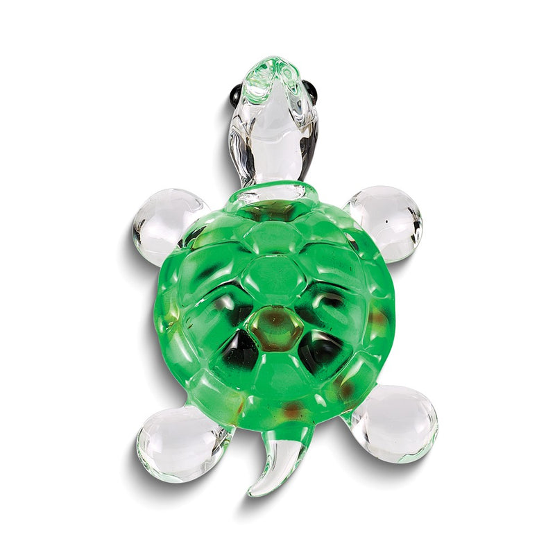 Green Turtle Handcrafted Glass Figurine