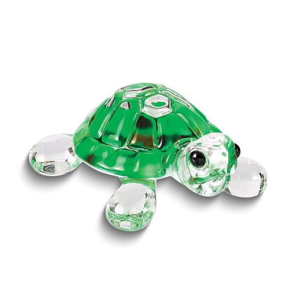 Green Turtle Handcrafted Glass Figurine