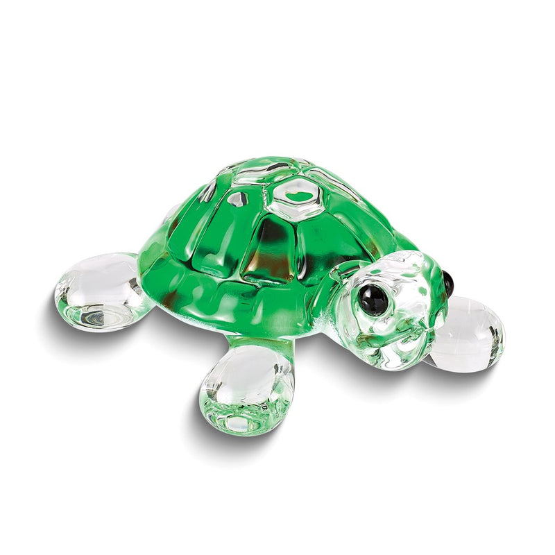 Green Turtle Handcrafted Glass Figurine