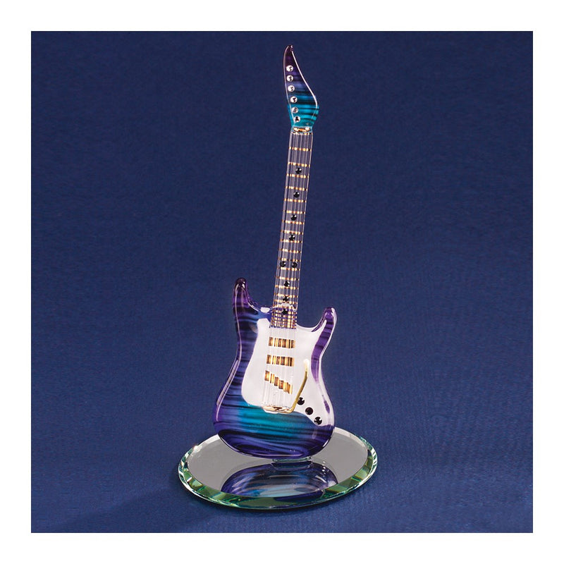 Purple Haze Electric Guitar Handcrafted Glass Figurine