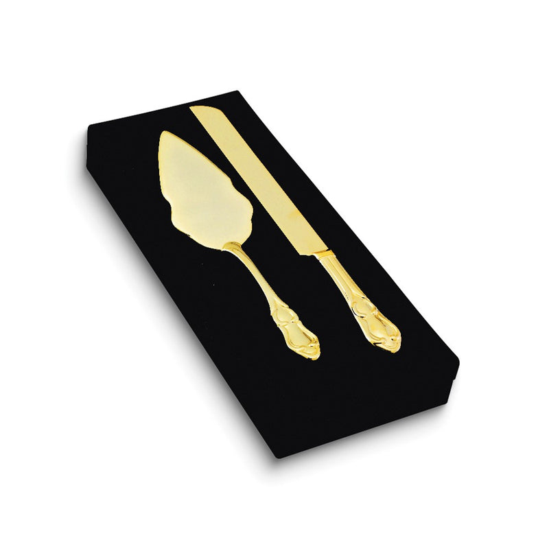 Gold-plated Cake Knife and Server Set