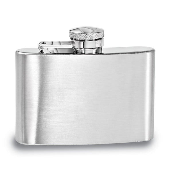 Rebel Steel Brushed Stainless Steel 4 ounce Square Flask with Funnel