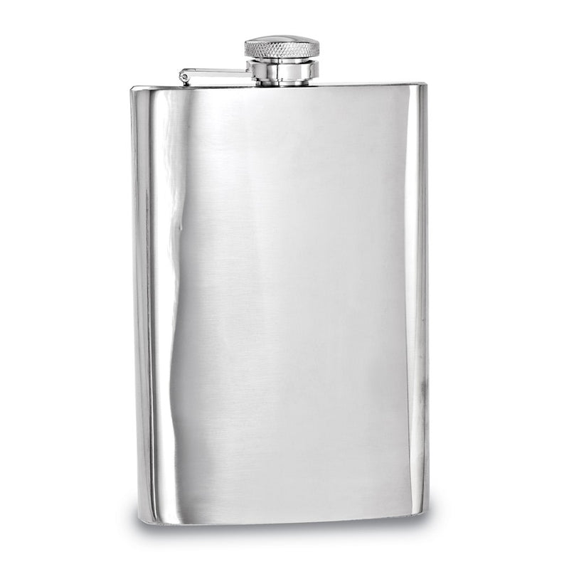 Rebel Steel Polished Stainless Steel 10 ounce Flask with Funnel