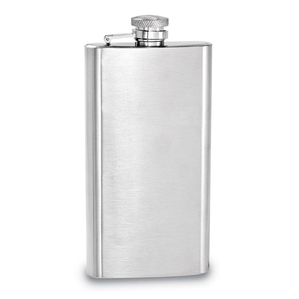 Rebel Steel Brushed Stainless Steel 6 ounce Rectangle Flask with Funnel