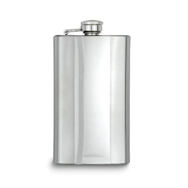 Rebel Steel Polished and Brushed Rectangle Stainless Steel 6 ounce Hip Flask with Funnel