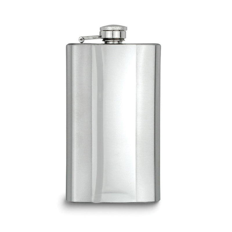 Rebel Steel Polished and Brushed Rectangle Stainless Steel 6 ounce Hip Flask with Funnel
