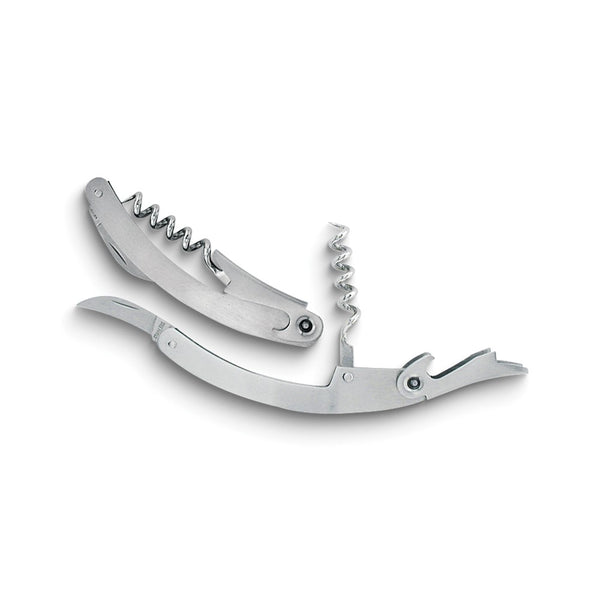 Stainless Steel Three Function Bar Tool with Corkscrew, Bottle Opener and Foil Cutter