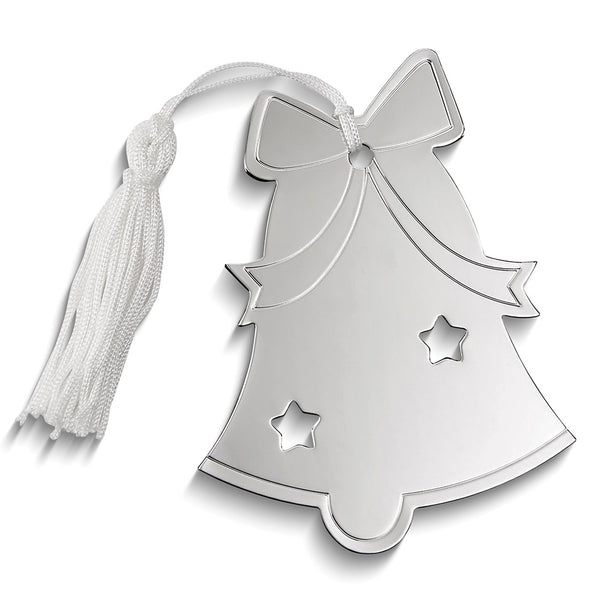 Nickel-plated White Tassel Engraveable Bells Ornament