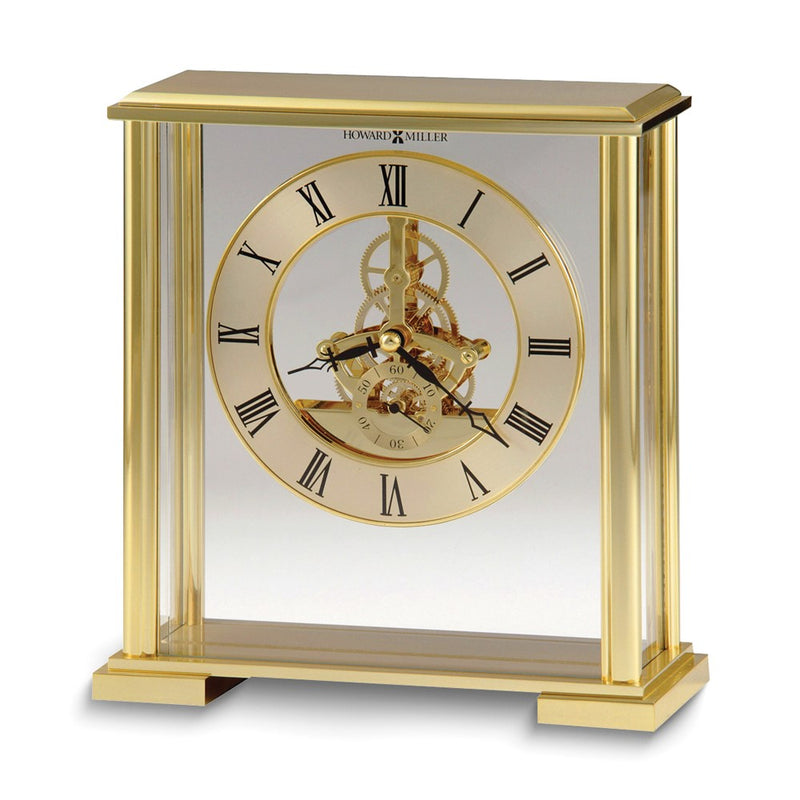 Howard Miller Fairview Brass and Glass Skeleton Movement Table Top Clo