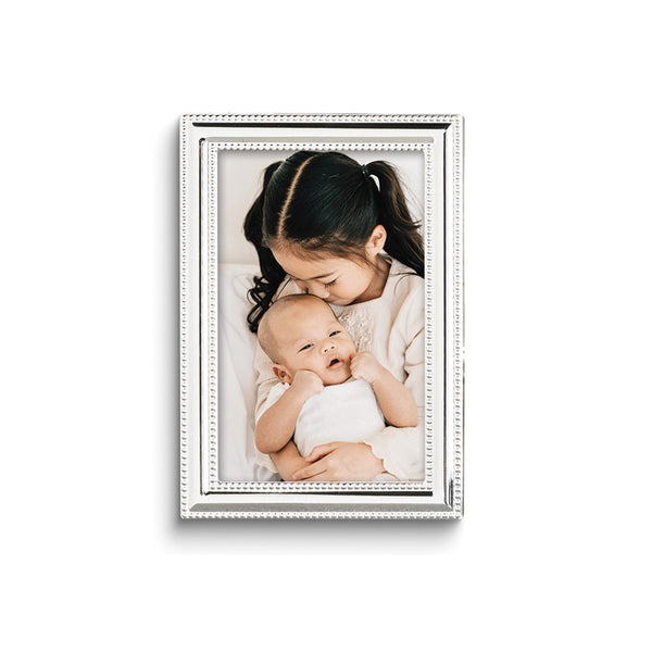 Silver-plated Double Beaded Edge 4x6 Photo Frame