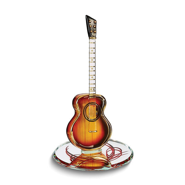 Sunburst Acoustic Guitar Handcrafted Glass Figurine