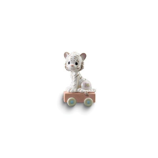 Precious Moments 16 And Feline Fine Age Sixteen White Tiger Porcelain Figurine