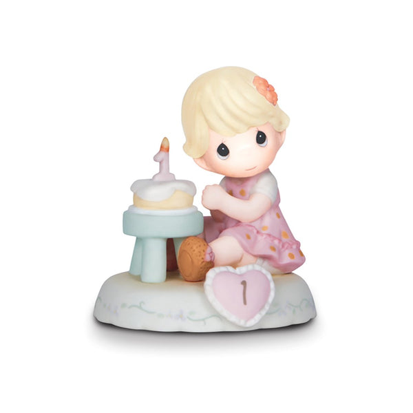 Precious Moments Growing in Grace Age One Blonde Porcelain Figurine