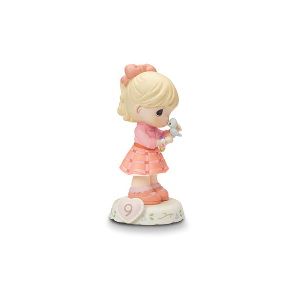 Precious Moments Growing in Grace Age Nine Blonde Porcelain Figurine