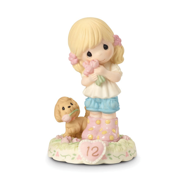 Precious Moments Growing in Grace Age Twelve Blonde Porcelain Figurine