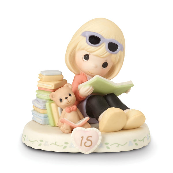 Precious Moments Growing in Grace Age Fifteen Blonde Porcelain Figurine