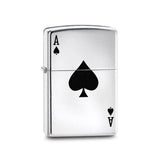 Zippo Lucky Ace of Spades High Polish Chrome Lighter