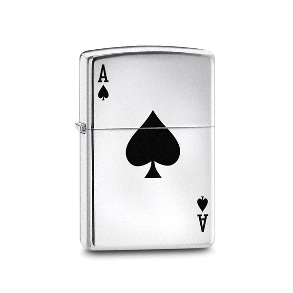 Zippo Lucky Ace of Spades High Polish Chrome Lighter