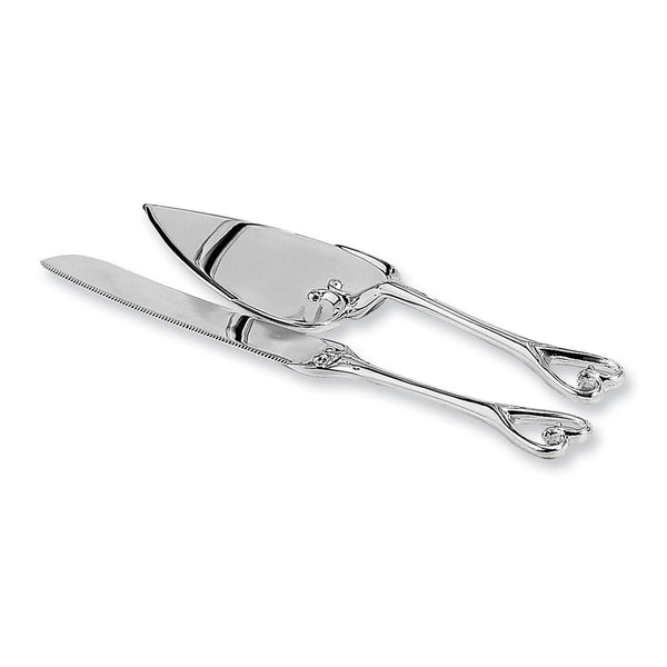 Silver-plated Heart Cake Knife and Server Set