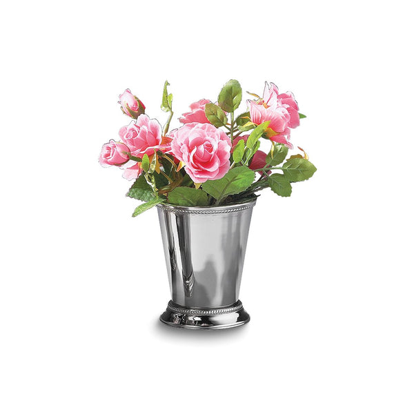 Nickel-plated Stainless Steel Beaded Medium Mint Julep Cup