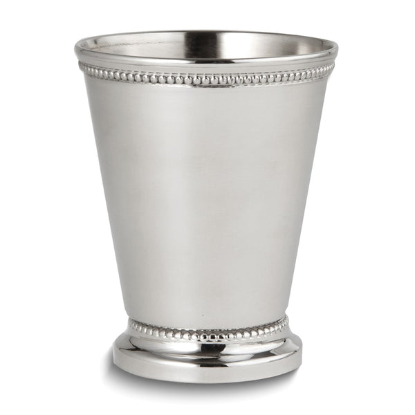 Nickel-plated Stainless Steel Beaded Medium Mint Julep Cup
