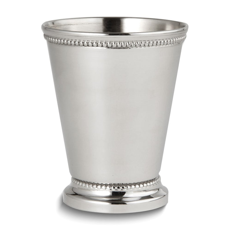 Nickel-plated Stainless Steel Beaded Medium Mint Julep Cup