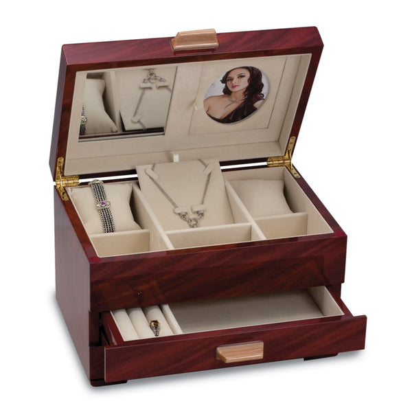 Mahogany Finish Jewelry Box