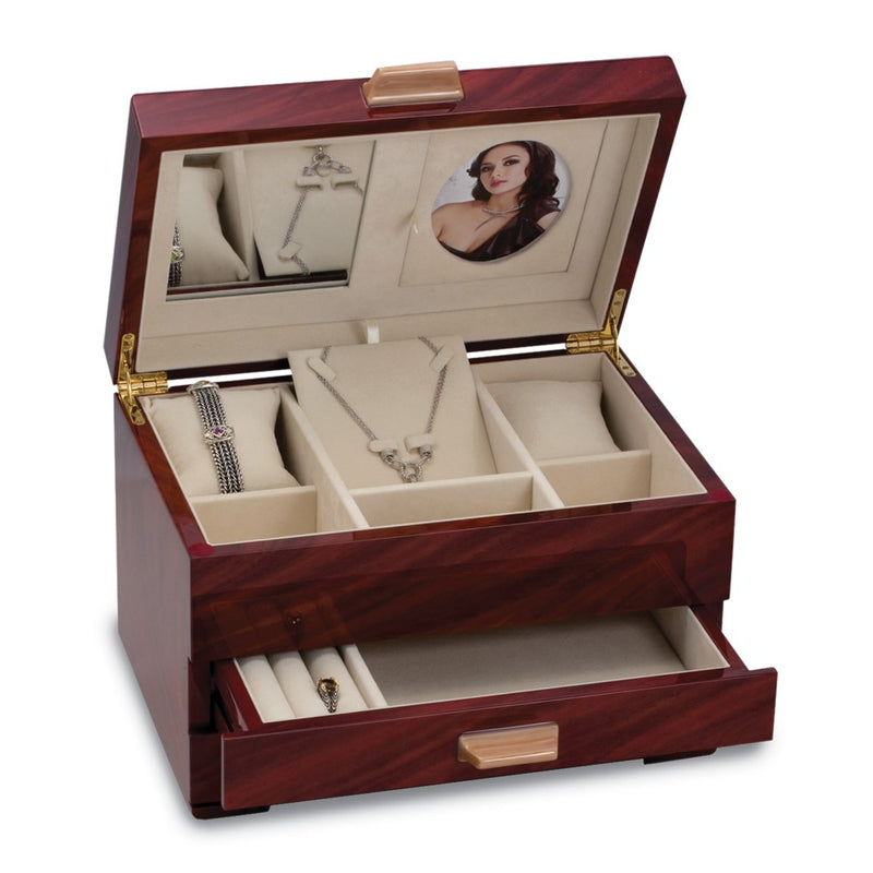 Mahogany Finish Jewelry Box