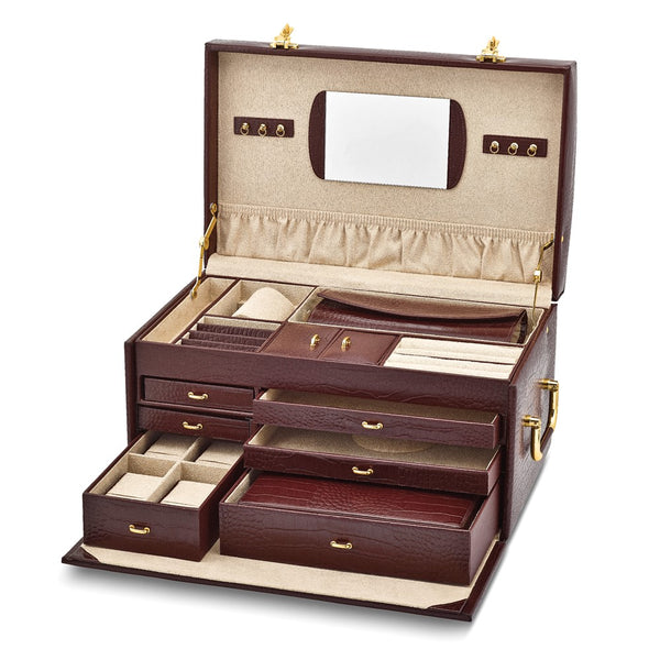 Brown Leather Jewelry Case