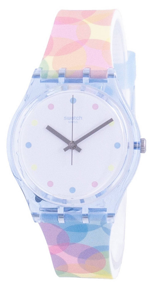 Swatch Bordujas White Dial Silicone Strap Quartz GS159 Women's Watch