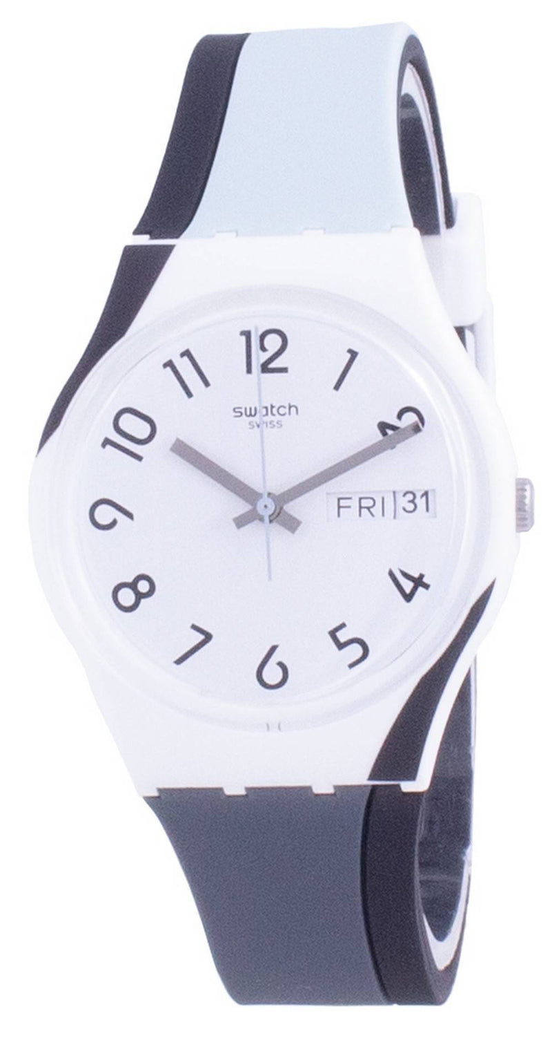 Swatch Greytwist White Dial Silicone Strap Quartz GW711 Men's Watch