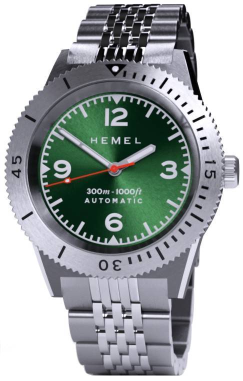 Hemel Sea Dart Green Sunburst With Super-LumiNova Dial Automatic Diver's HD3JUN 300M Men's Watch