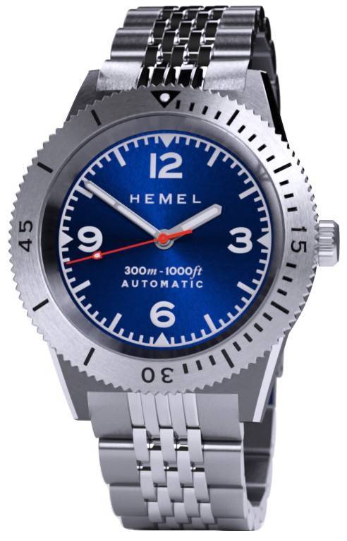 Hemel Sea Dart Navy Blue Sunburst With Super-LumiNova Dial Automatic Diver's HD3NA 300M Men's Watch