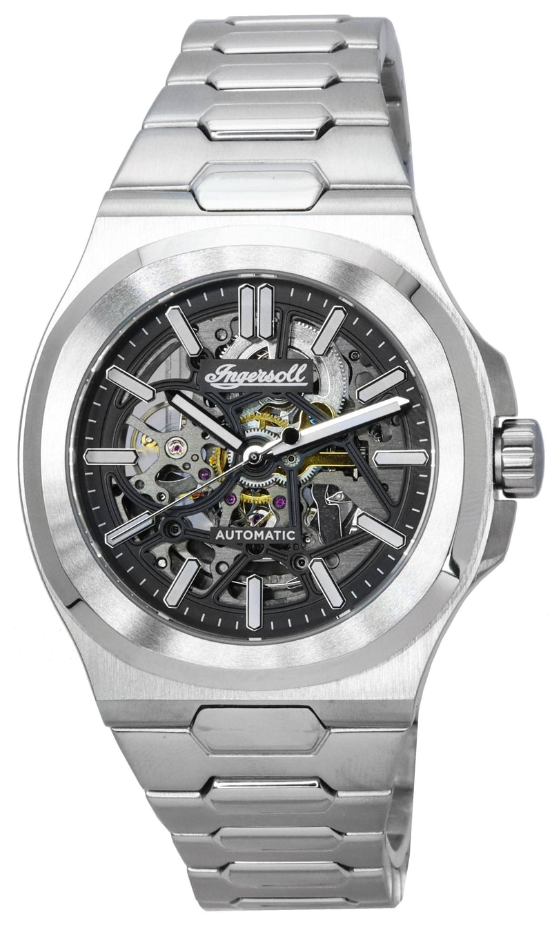 Ingersoll The Catalina Stainless Steel Skeleton Black Dial Automatic I12501 Men's Watch