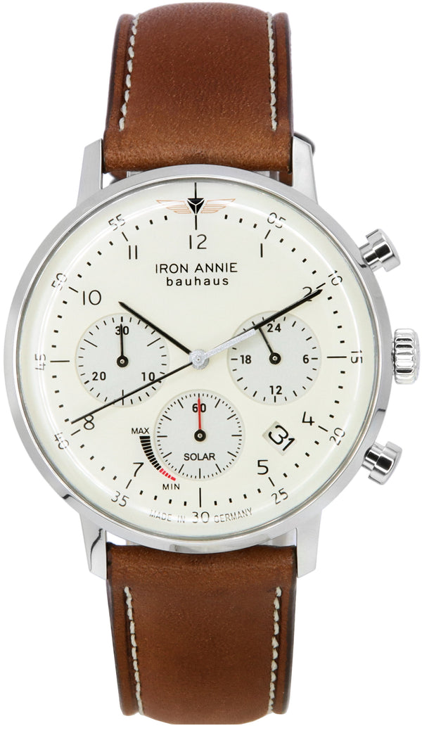 Iron Annie Bauhaus Solar Chronograph Beige Dial 50865 Men's Watch