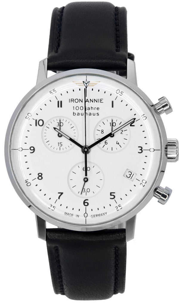 Iron Annie 100 Jahre Bauhaus Chronograph White Dial Quartz 50961 Men's Watch