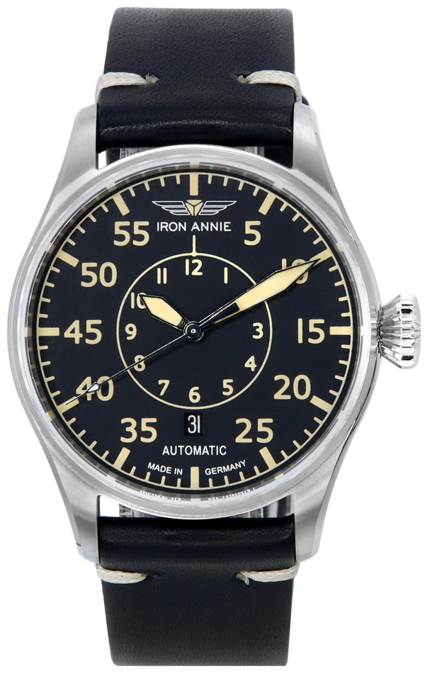 Iron Annie Cockpit Flight Control Black Dial Automatic 51562 Men's Watch